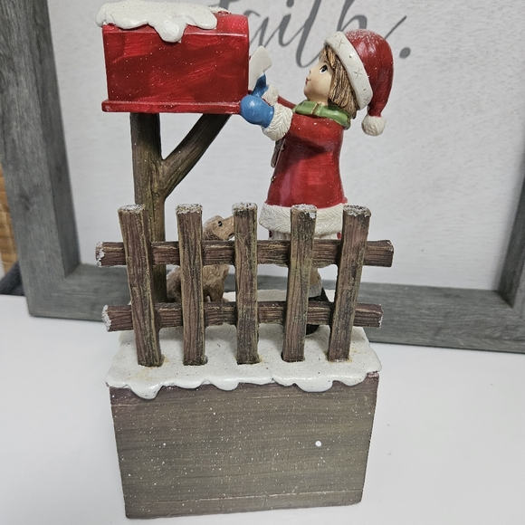 Letter to Santa Girl and her dog Mailbox December Block Calender Decorat… - Picture 13 of 15
